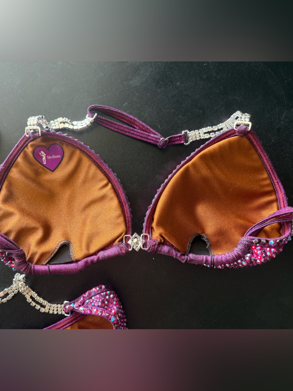 Purple Rhinestone Embellished Bikini Set - Picture 9 of 10